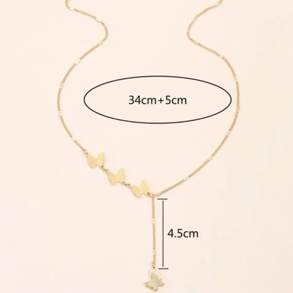 Butterfly Charm Necklace Golden Lariat - Picture 5 of 8